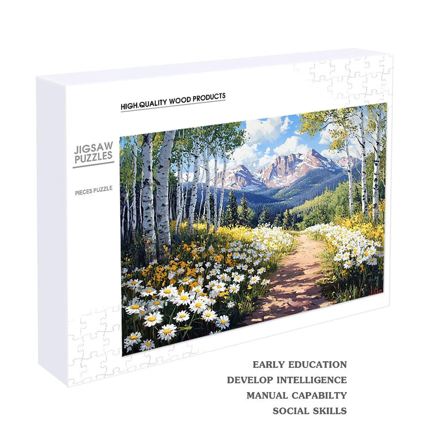 Kwiaty brzozy - puzzle 1000 sztuk dla dorosłych - Puzzle DIY, kreatywna rozrywka, nowoczesna sztuka, klasyczne puzzle dla dorosłych i chłopców w wieku 12 lat, prezent dla mężczyzn i kobiet 75 x 50 cm