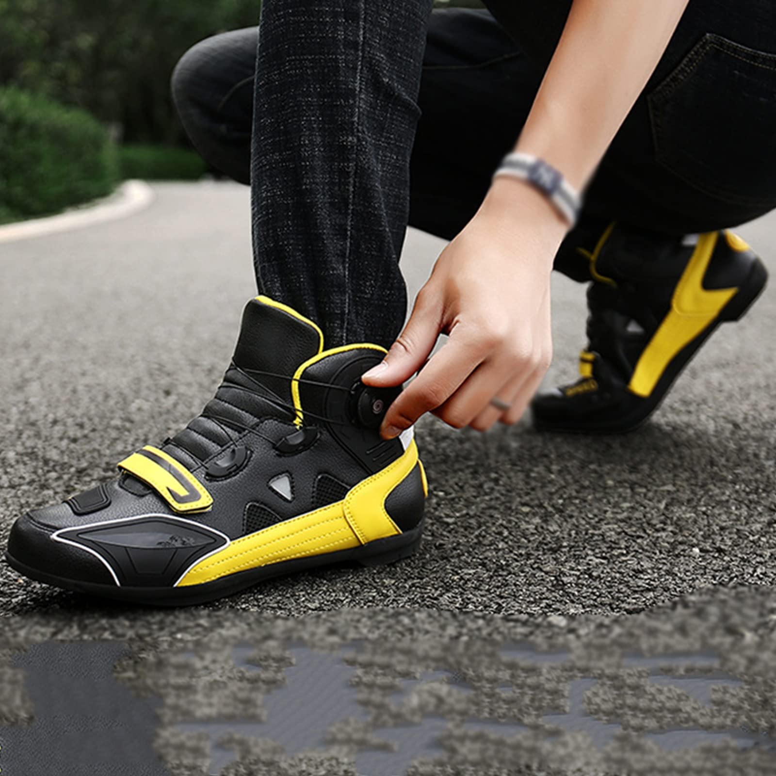 Buty motocrossowe, pancerne buty motocyklowe z funkcją ochrony przed wypadkami, skóra z mikrofibry, do wyścigów na świeżym powietrzu, motocykli sportowych
