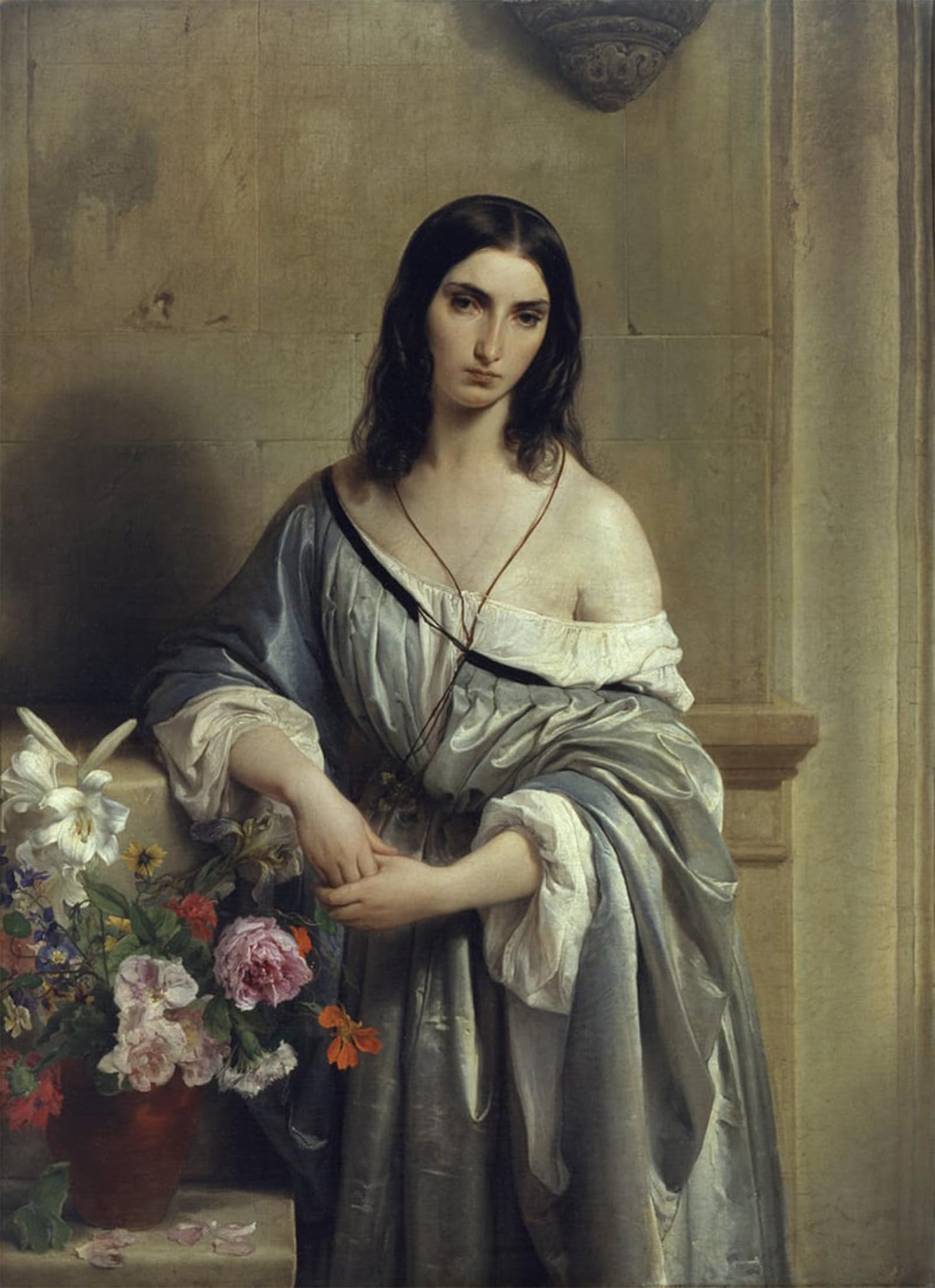 SERENDIPITP Abstract Painting Mural Print Picture Wall Decor Painting Melancholy by Francesco Hayez Vintage Wall Artwork for Home Decor 60x90cm