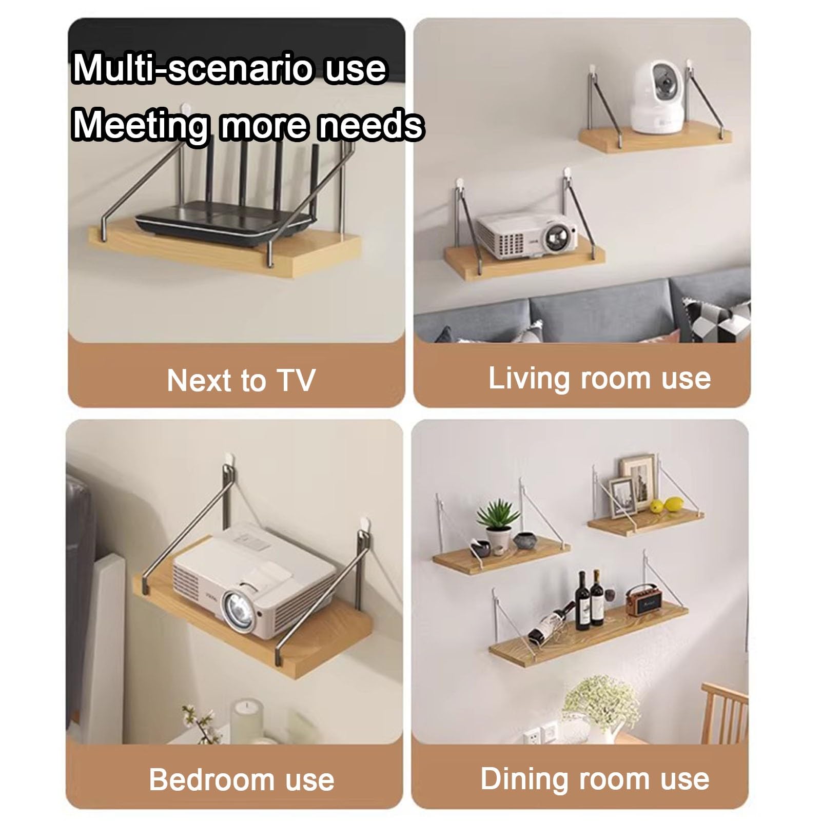 Boîte De Rangement pour Routeur Wi-FI Boîte Murale Dissimulant Le Routeur Wi-FI Support Mural pour Routeur sans Fil dans Le Salon Gestion des Câbles Et Multiprises(Noir,60 * 15 * 16cm)