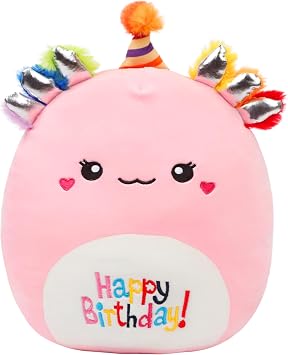 20-Inch Large Axolotl Plush Pillow Jumbo Happy Birthday Throw Pillow Cute Axolotl Plush Toy Giant Soft Hugging Stuffed Animal Birthday Gifts for Kids Adults