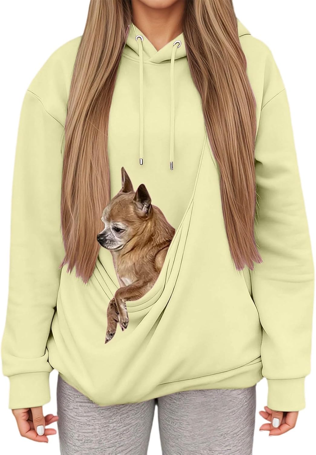 HUIFUAO Sweat à Capuche Avec Poche Pour Chat Et Pochette