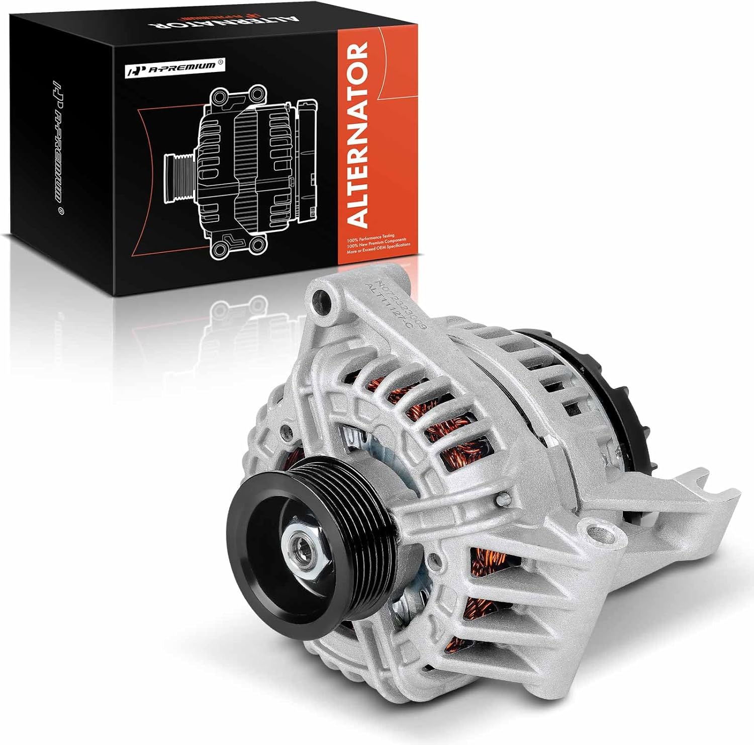 A-Premium Alternator Compatible with Buick LaCrosse 2006-2009, Allure 2006-2009 & Pontiac Grand Prix 2006-2008, 3.6L 3.8L, 12V 120A 6-Groove Pulley Clockwise, Replace# 0124425064, 0124425088