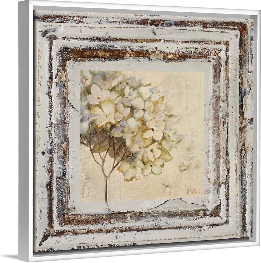 CANVAS ON DEMAND Flowers and Leaves Square VI Canvas Wall Art Print by Patricia Pinto, Home Decor, Floral, Flowers, Artwork,12" x12in