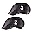 Premium Magnetic Leather Iron Golf Club Head Covers | Set of 2 | Fits Most Clubs | Embroidered Club Label on Both Sides of Club Head Cover (2 & 3 Iron)
