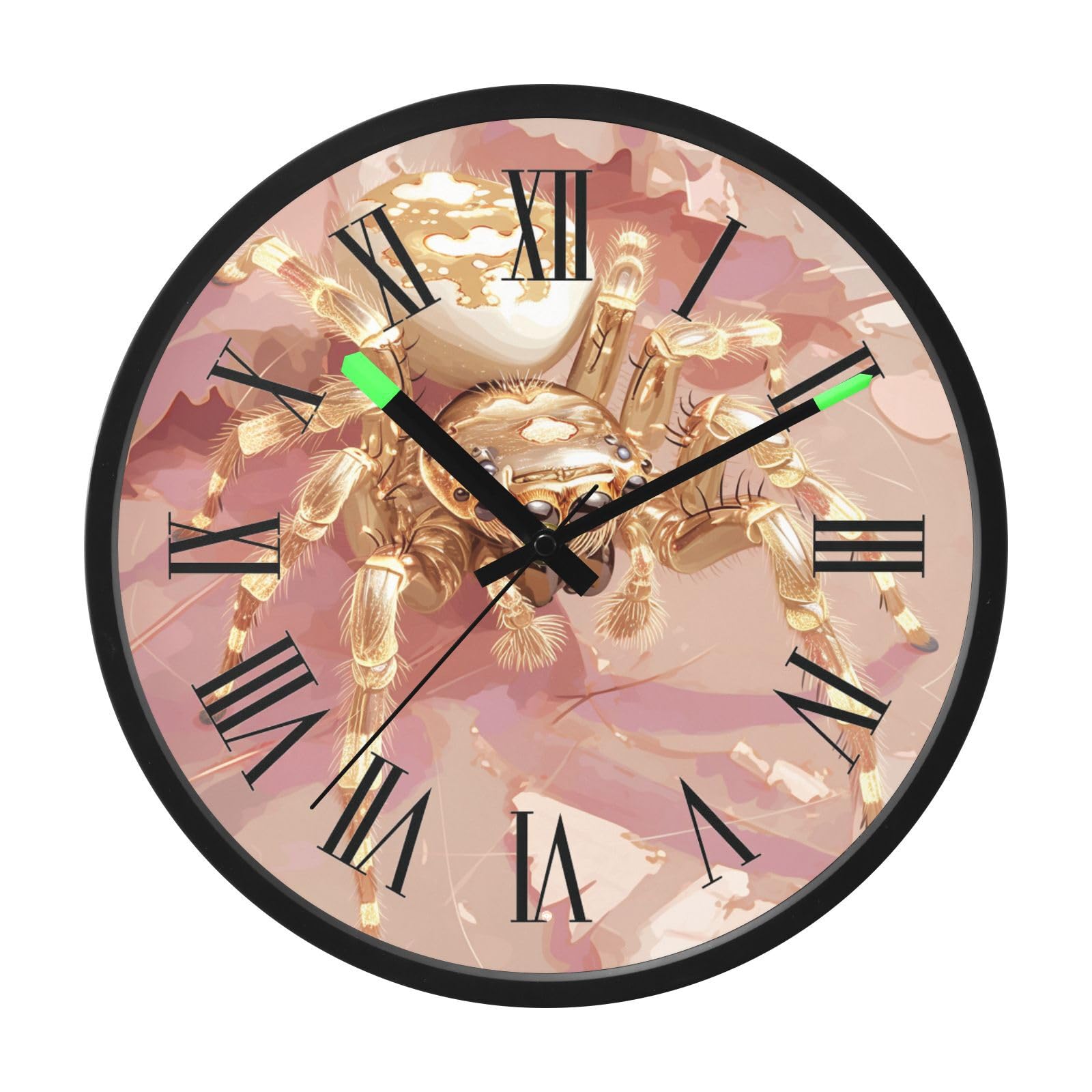 Horloge murale lumineuse de 30,5 cm à piles couleur or rose