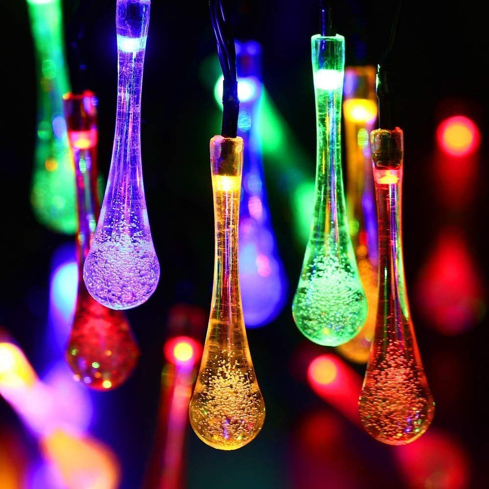 SNJ 30 LED Solar Lights Outdoor Garden Water Drop, Waterproof Solar Powered Outdoor Lights,8 Modes Twinkling Solar Fairy Lights Decoration (B0BFMJZTHR) Amazon Price History, Amazon Price Tracker