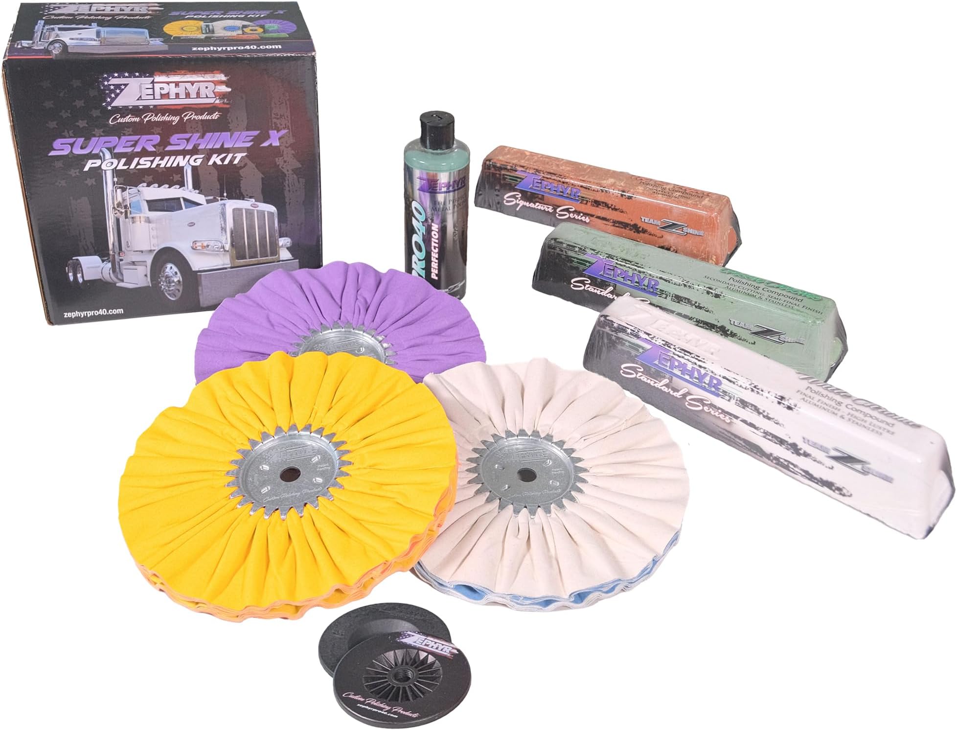 Super Shine X Big Rig Aluminum Polishing Kit - Metal Polishing Kit Made for Big Rigs, Fuel Tanks, Wheels & More