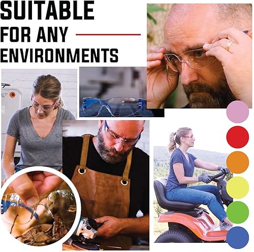 Miniatura 4 de BISON LIFE Safety Glasses - Scratch Resistant Wrap Around Eyewear, Polycarbonate ANSI Z87.1 Impact Resistant Lens