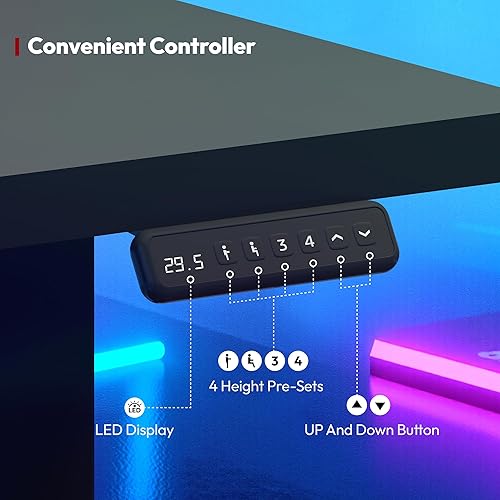 Miniatura 5 de SANODESK Escritorio de pie en forma de L de altura ajustable, escritorio eléctrico de esquina de 71 x 63 pulgadas, mesa de computadora con tablero
