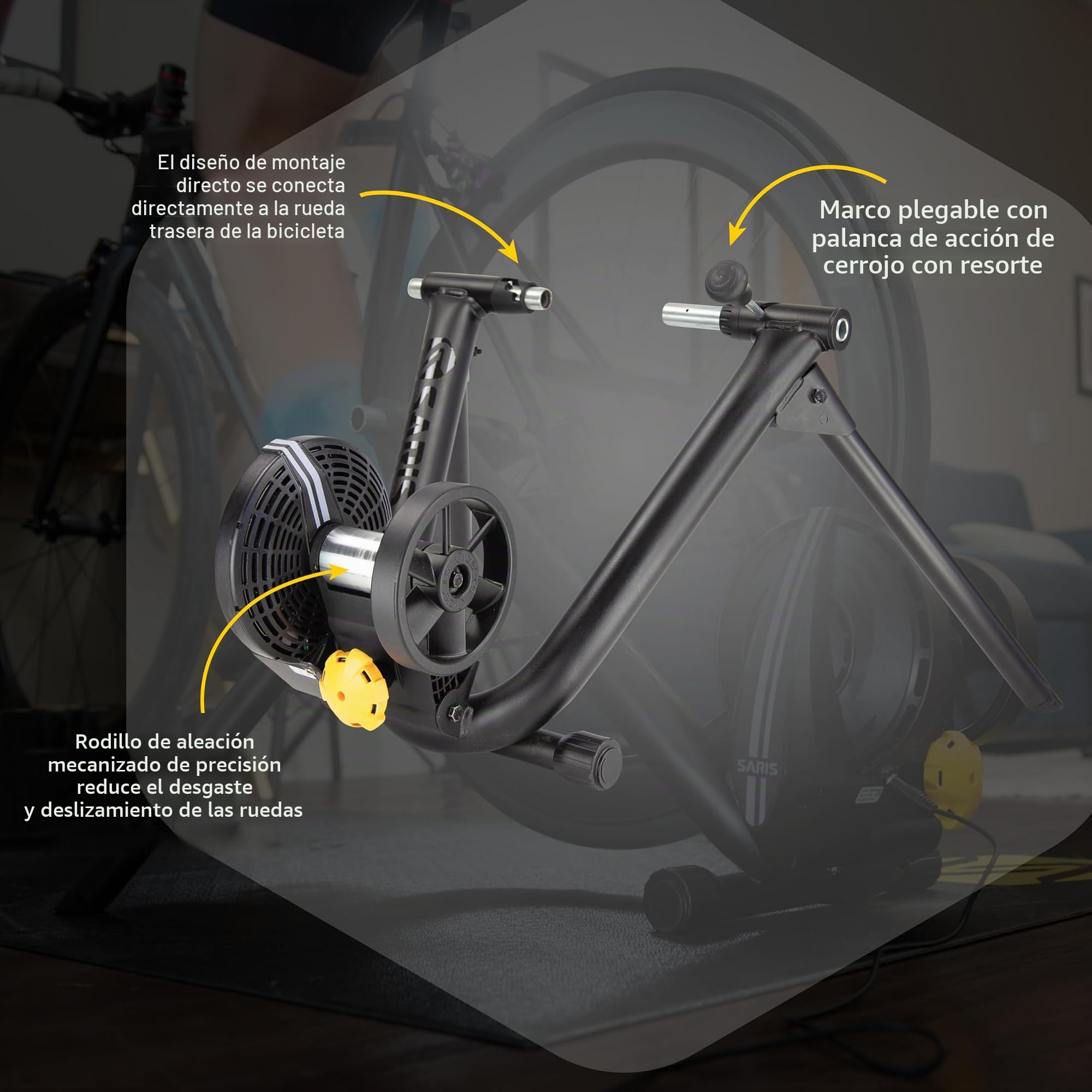 Saris M2 Entrenador Inteligente de Bicicleta de Resistencia electromagnética para Interiores, Compatible con la aplicación Zwift