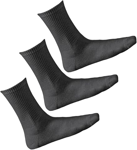 vitsocks Hombre Calcetines Deporte Fibra BAMBÚ Crew (3 PARES) Skate Tenis Finos Antiampollas Deportivos Clasicos