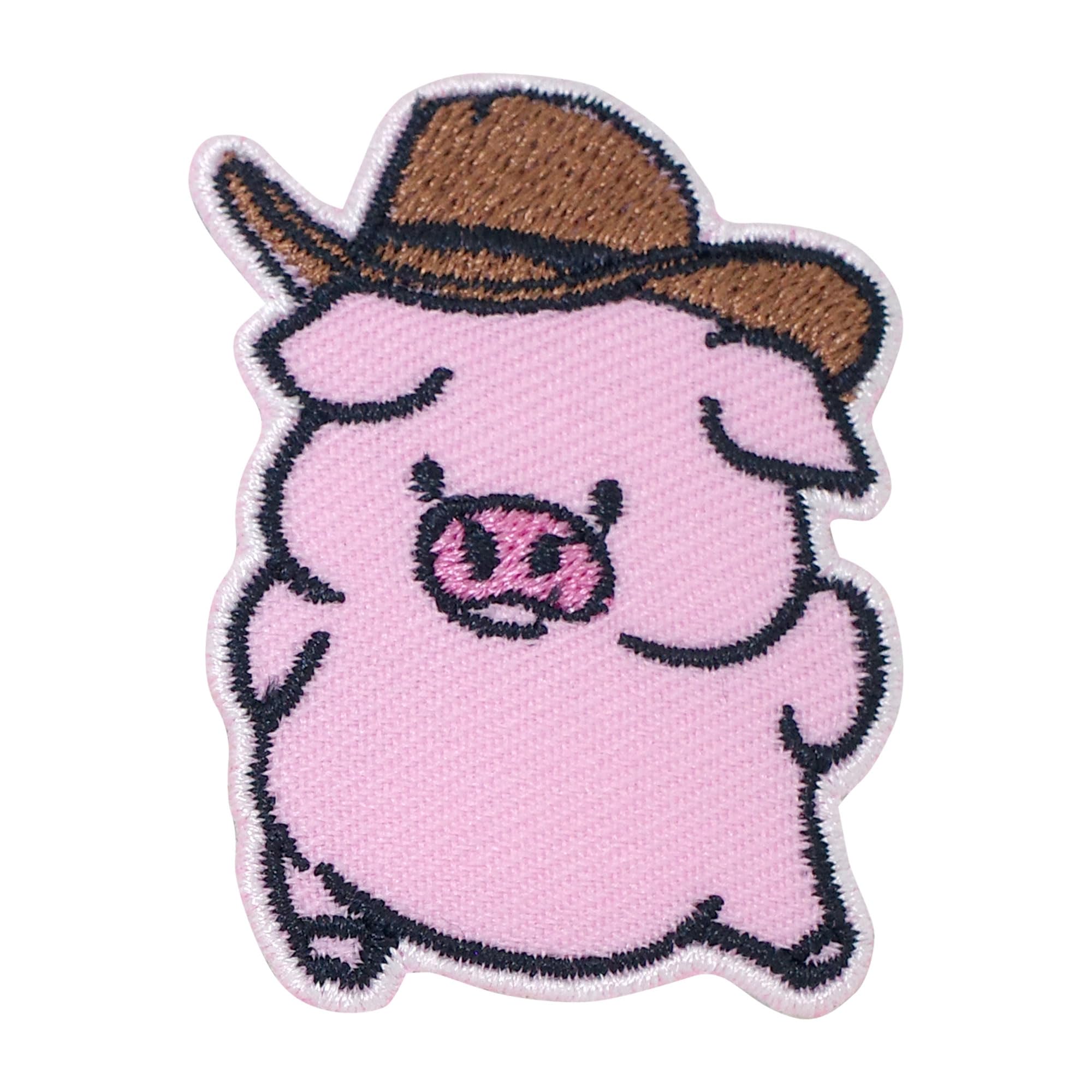 EMDOMO Aufnäher Schwein Motiv - 2 Stück Bestickte Flicken Zum Aufbügeln