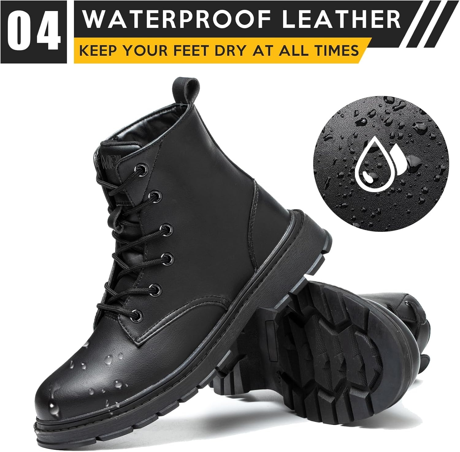 Waterproof Steel Toe Boots for Women Men, 6" Comfortable Composite Toe Work Boots Safety Construction Shoes - Image 7