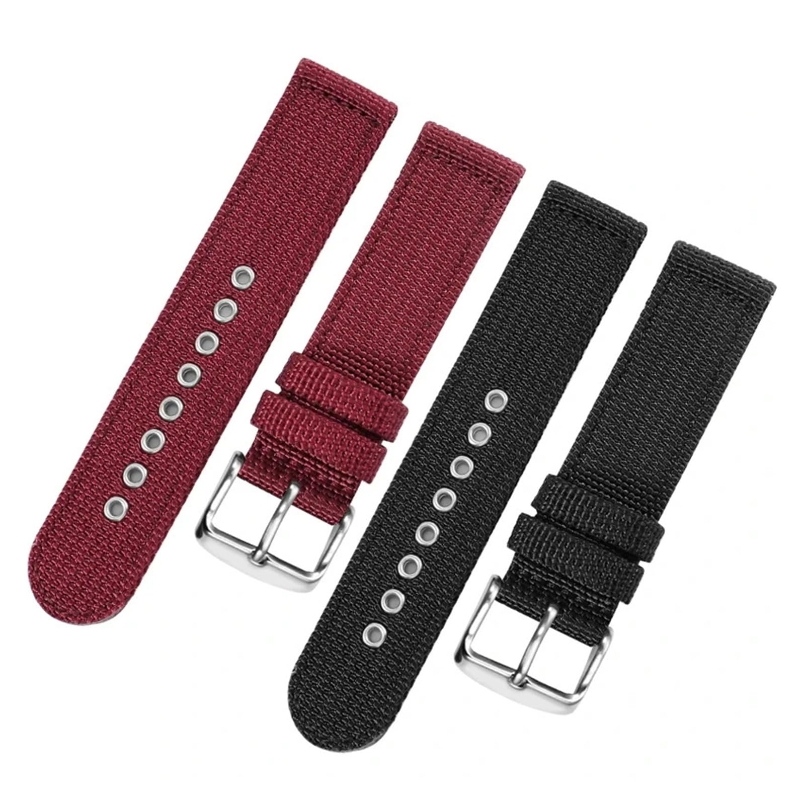 HuanJ Bracelet De Montre En Nylon À Interface Plate Et Droite, Dimensions: 19, 20, 21, 22, 23 Et 24mm