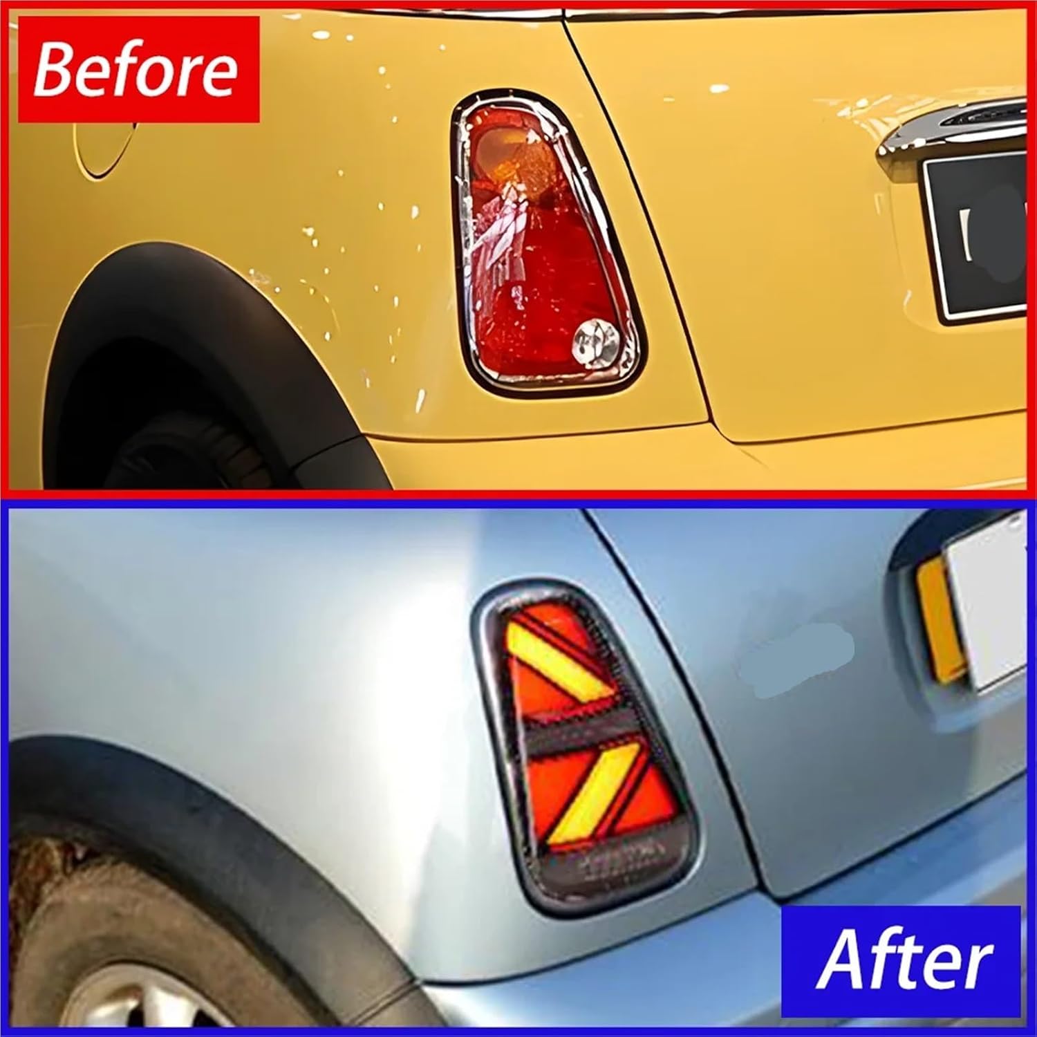 M/W MINI R50 R52 R56 2001-2007 自動バックランプアップグレードハイライト点滅 LED テールライトアク