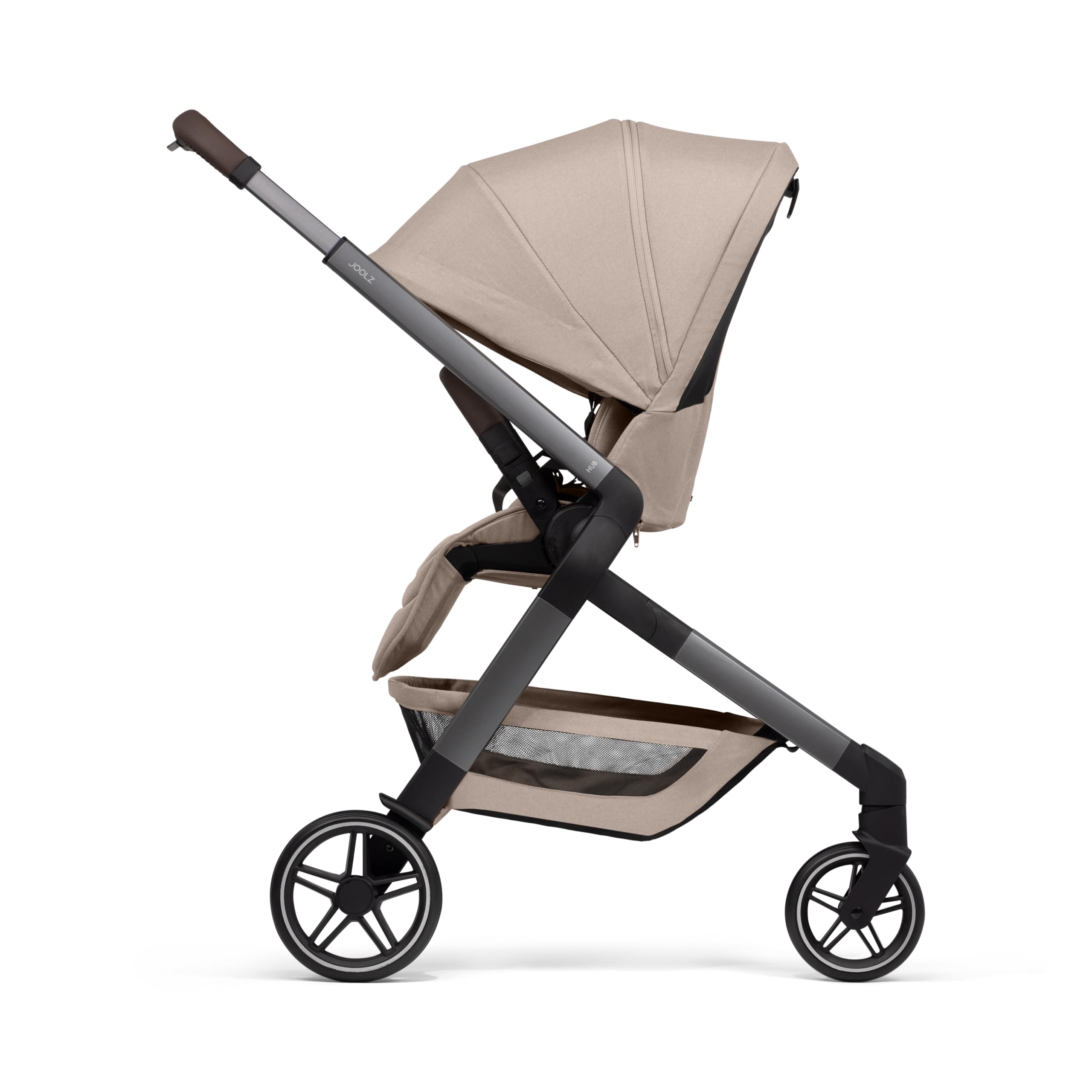 Joolz Hub2 Kompakter Kinderwagen Leichter City-Buggy ab Geburt bis 22kg Einhand-Faltmechanismus Wendbarer Sitz flache Liegeposition Sandy taupe