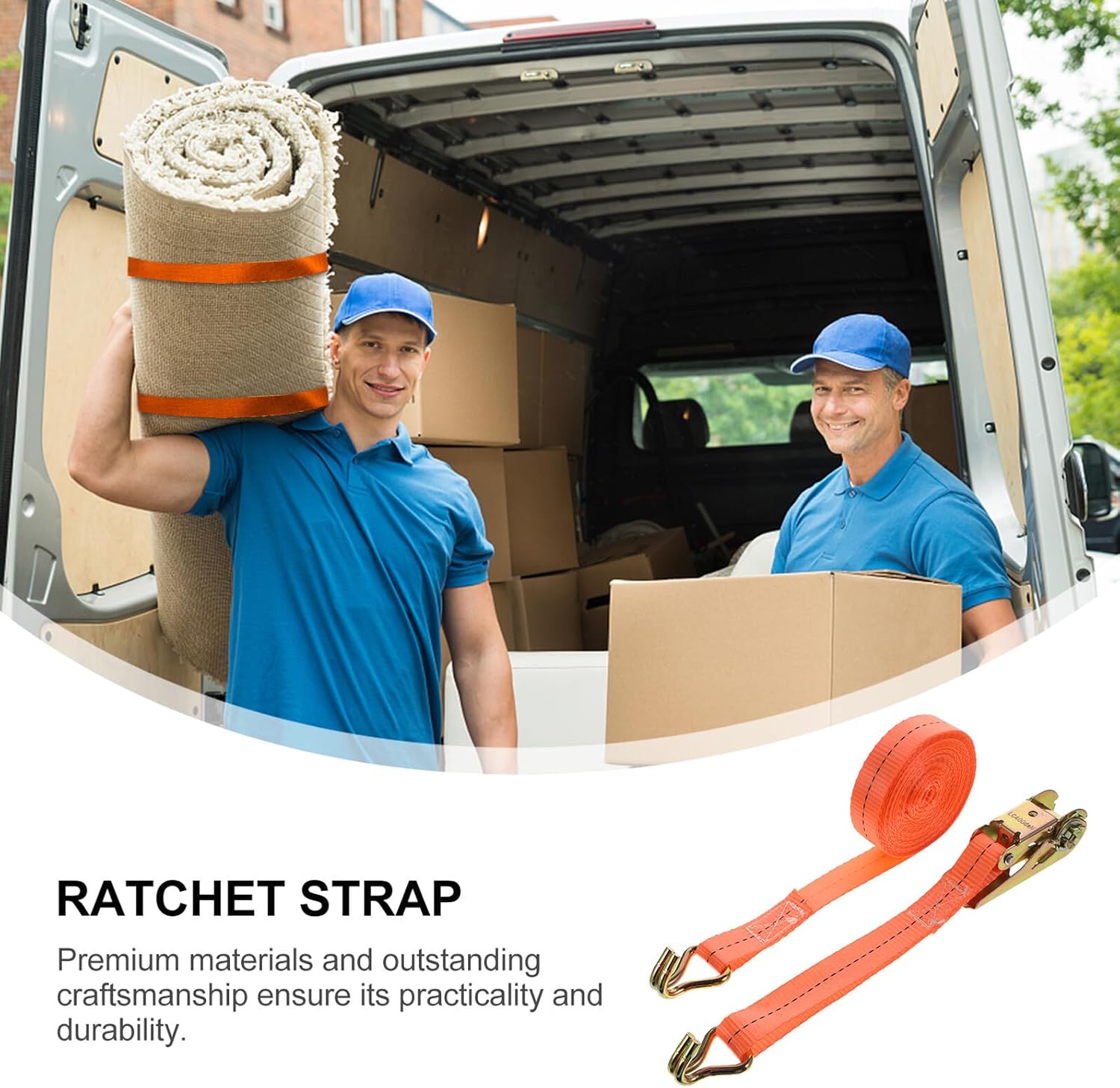 4pcs Heavy Duty Ratchet Straps Cargo Tie-Down Straps 2.5cm X 6 Meters and 2.5cm X 3 Meters Polyester Webbing with Ratchet Tie for Truck and Trailer Cargo Binding