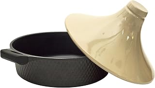 COOK CONCEPT Tajine aus Aluminiumguss Alle Herdarten 28 cm Schwarz und Beige
