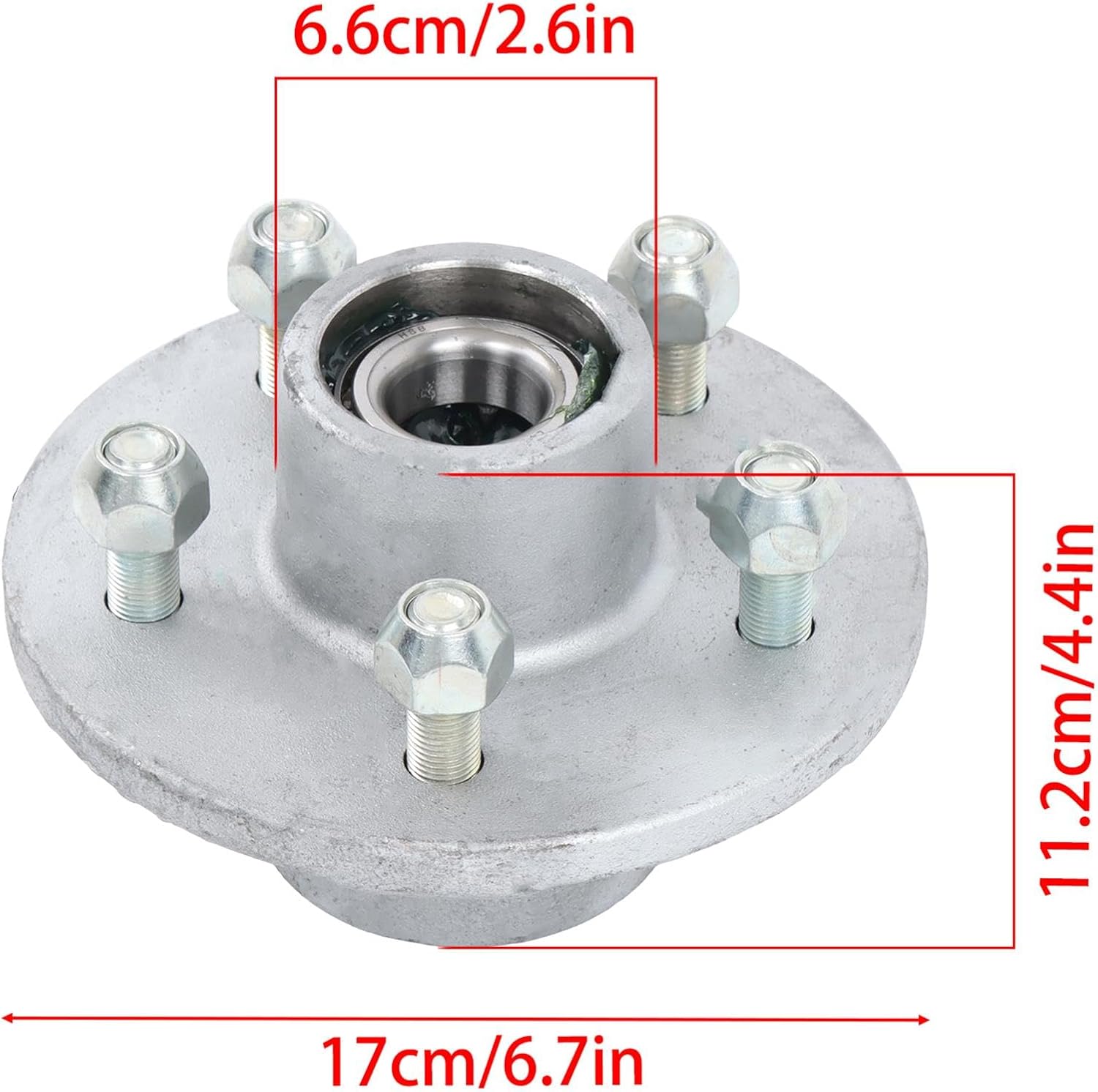 Set of 2 Pre-Assembled Galvanized Trailer Hub 5-Lug 4.5 Inch for 3500Lb #84 Spindle with Bearings Seals