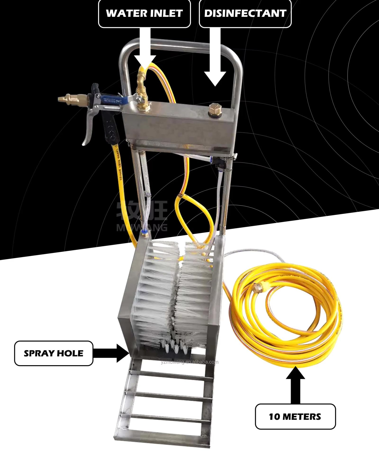 Máquina automática de limpieza de zapatos, cepillo de lavado de botas y zapatos con pistola pulverizadora, limpiador de cerdas rígidas para barro, polvo y nieve al aire libre, ideal para uso doméstico