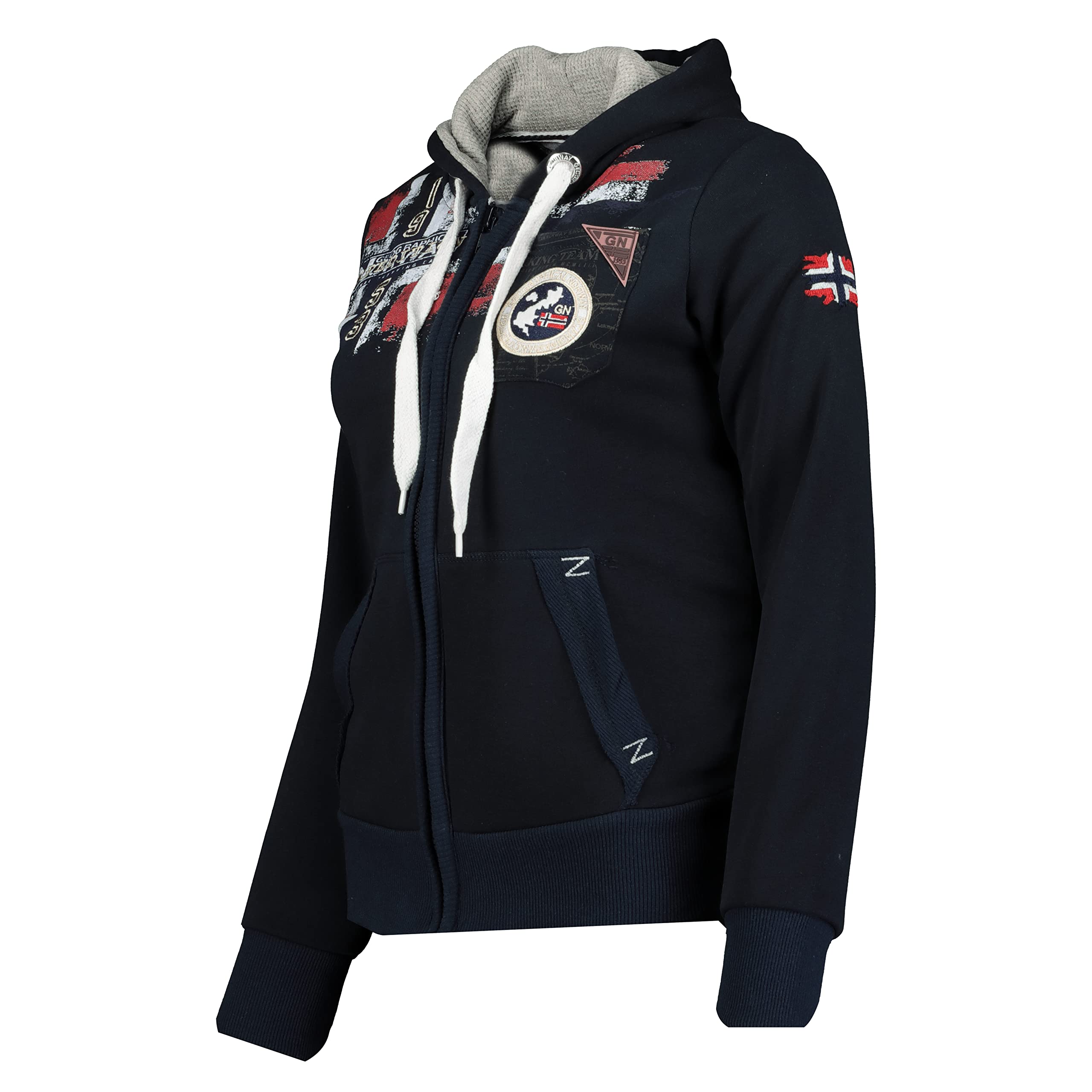 Geographical Norway Fespote Lady - Sudaderas Mujer con Capucha Y Bolsillos - Sudadera Manga Larga Chaqueta Caliente - Cremallera Jersey Mujeres Primavera Verano Otoño Invierno