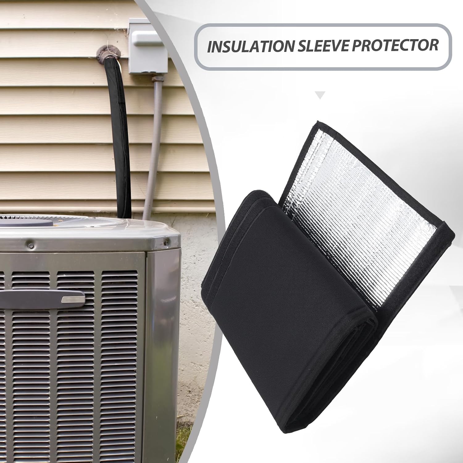 3 Layers Copper Pipe Insulation Cover, 72in Outside Pipe Insulation, Suitable for HVAC Systems and Mini Split Applications