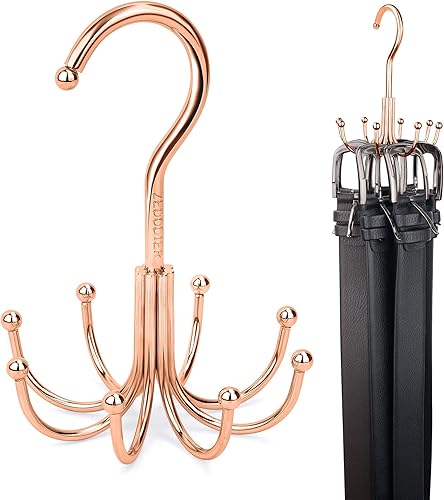 Miniatura 8 de ZEDODIER Percha para cinturón, organizador de accesorios de armario, capacidad máxima de almacenamiento de 24 unidades, gancho de almacenamiento
