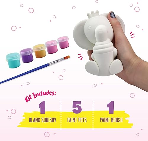 Miniatura 2 de DOODLE HOG Kit de pintura blanda de elefante, juguetes esponjosos para niños, juguetes esponjosos para niños, animales esponjosos de elevación