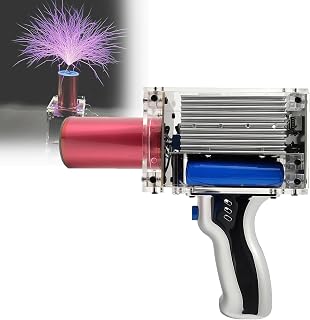Handheld Tesla Coil Gun, Portable Plasma Arc Generator, Single Automatic Trigger, Touchable Artificial Lightning, Ideal for High School College Physics Teaching and Science Experiments