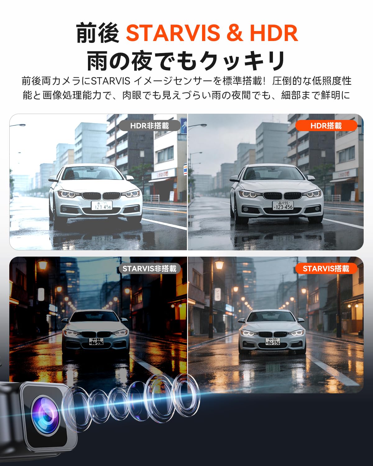 Amazon.co.jp: JADO ドライブレコーダー 小型 4K前後カメラ搭載