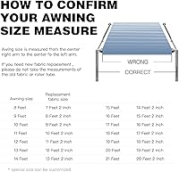 Vista 7 de Awnlux Toldo de repuesto de tela de vinilo impermeable para toldos, camping, tela de ajuste universal, protección solar, protección UV, toldo