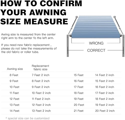 Miniatura 7 de Awnlux Toldo de repuesto de tela de vinilo impermeable para toldos, camping, tela de ajuste universal, protección solar UV, toldo para caravana,