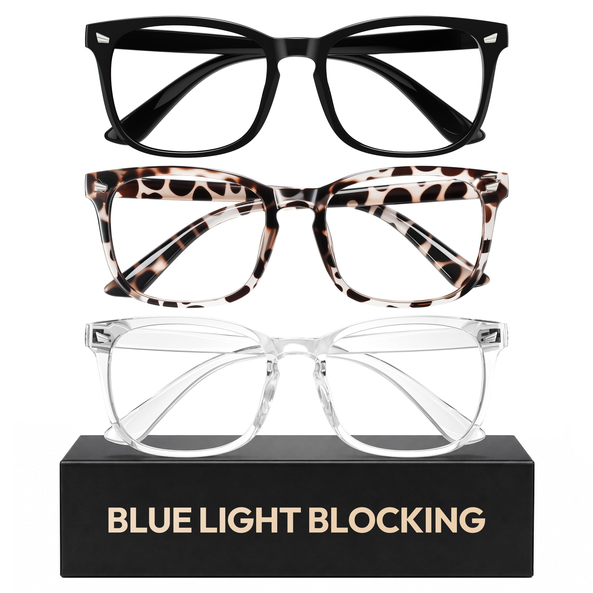 Blue Light Blocking Glasses Fashion Square Frame Computer Glasses for Blue Light Blocking Relieve Eye Fatigue