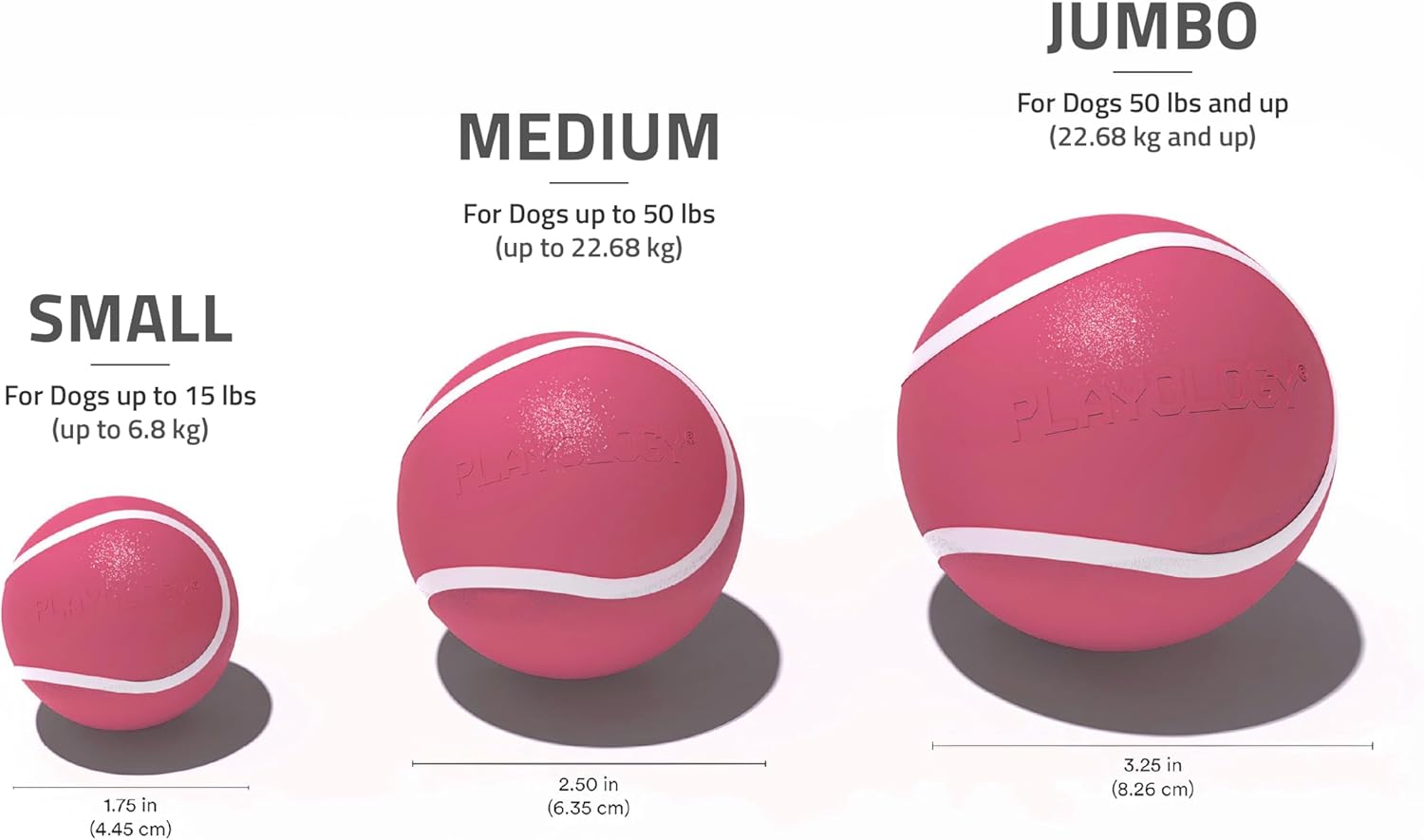 Playology Dog Toys | Squeaky Chew Ball - Bouncy Durable Floating Fetch Ball for Dogs, Value 3-Pack | Small Red Velvet Cake Limited Edition Toy - Made from Non Toxic Materials