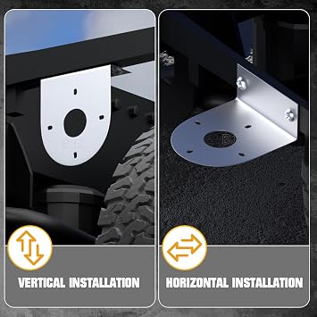 BJZ Watermelon LED Light Brackets, 304 Stainless Steel Mounting Brackets with Pre-Drilled Holes, Universal Watermelon Light L-Shape Holder for Car Truck Underglow Side Tail Roof Auxiliary Lights, 2Pcs