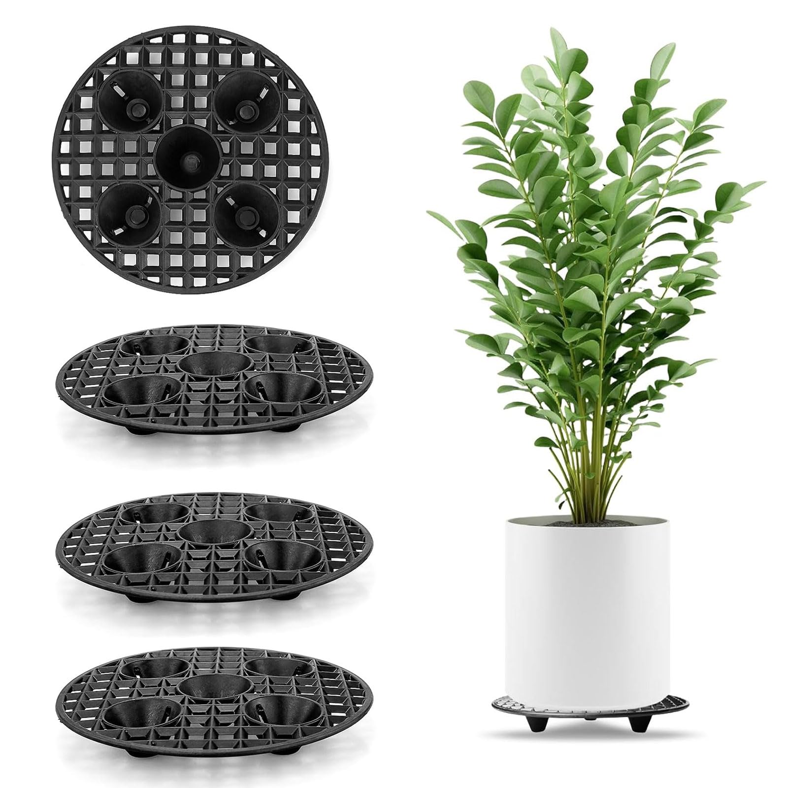 8 Stück Blumentopf-Gitter – Runde Drainage-Untersetzer Aus Kunststoff (20 Cm Durchmesser)