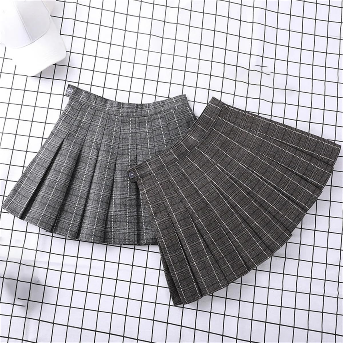 Falda Plisada, Pantalones Grises A Cuadros, Culottes De Uniforme Escolar para Mujer De Estilo Coreano, Minifalda De Corte A