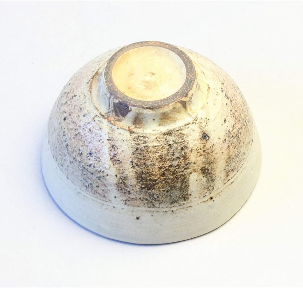 W912-02 Shigaraki Ware Rice Bowl, Pottery, Width 4.7 x Depth 4.7 x Height 3.0 inches (12 x 12 x 7.5 cm), White Rice Bowl, Stylish Ceramic