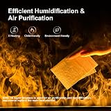 FANYING Humidificateur de cheminée électrique décoratif à Vapeur d'eau avec Flamme atomisée 3D, Panneau Ultra-Fin de 3 mm, sans Chauffage,100cm/39.3in - 5