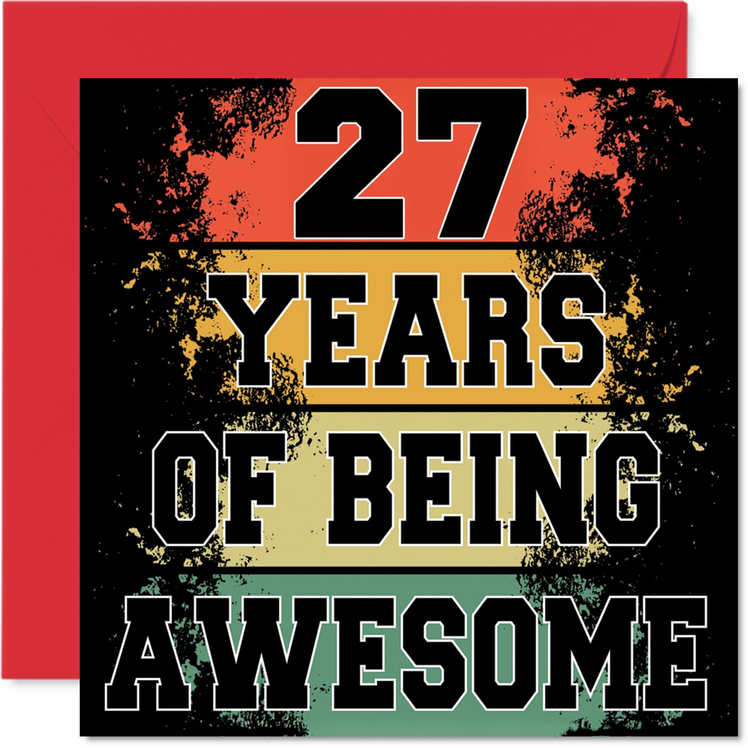 27th Birthday Cards for Women Men - Being Awesome - Happy Birthday Card for 27 Year Old Woman Man Uncle Daughter Niece Auntie, 145mm Bday Greeting Cards