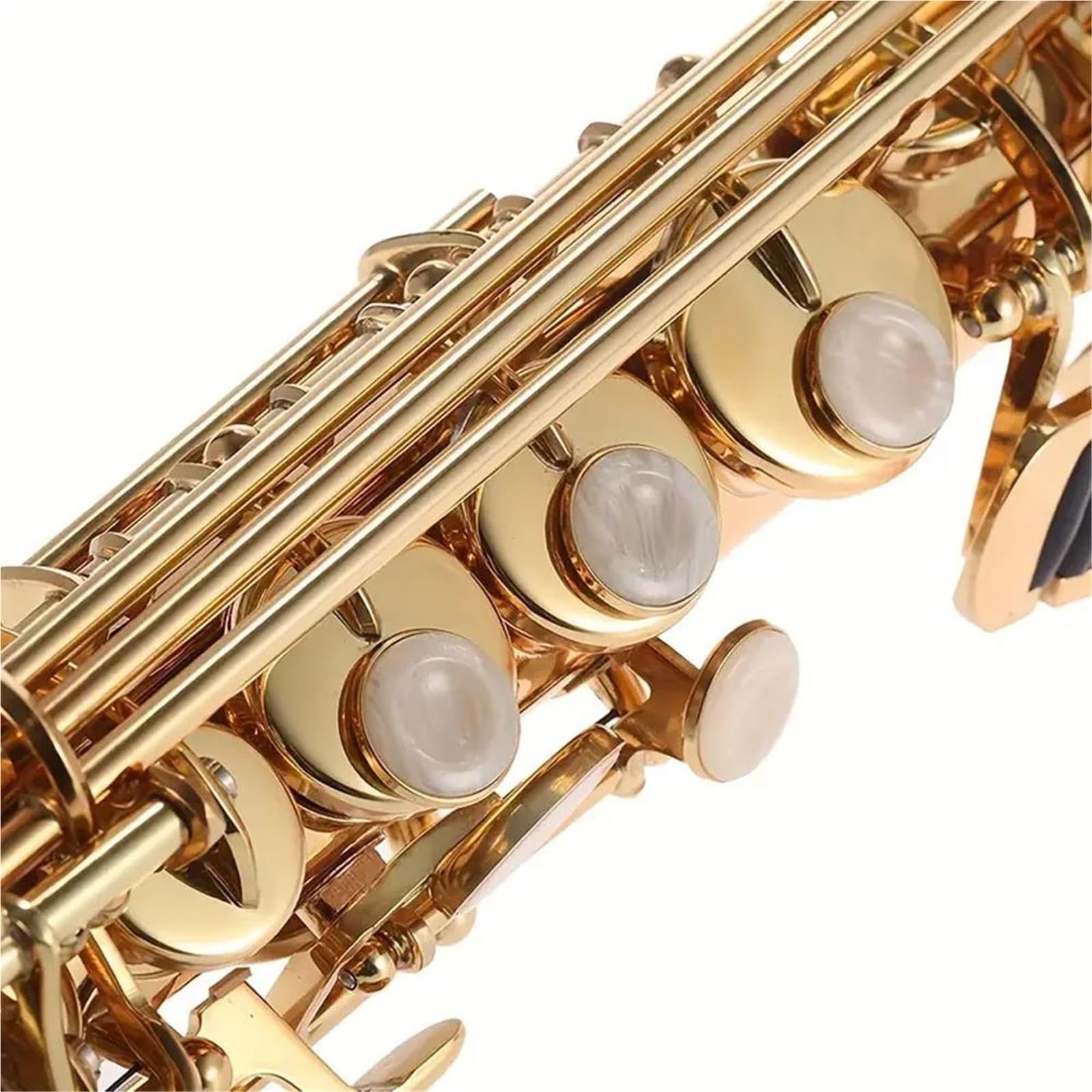 Saxophone soprano droit en laiton si bémol, instrument à vent en bois, motif sculpté naturel, avec sac de piano et accessoires Saxophone Professionnel