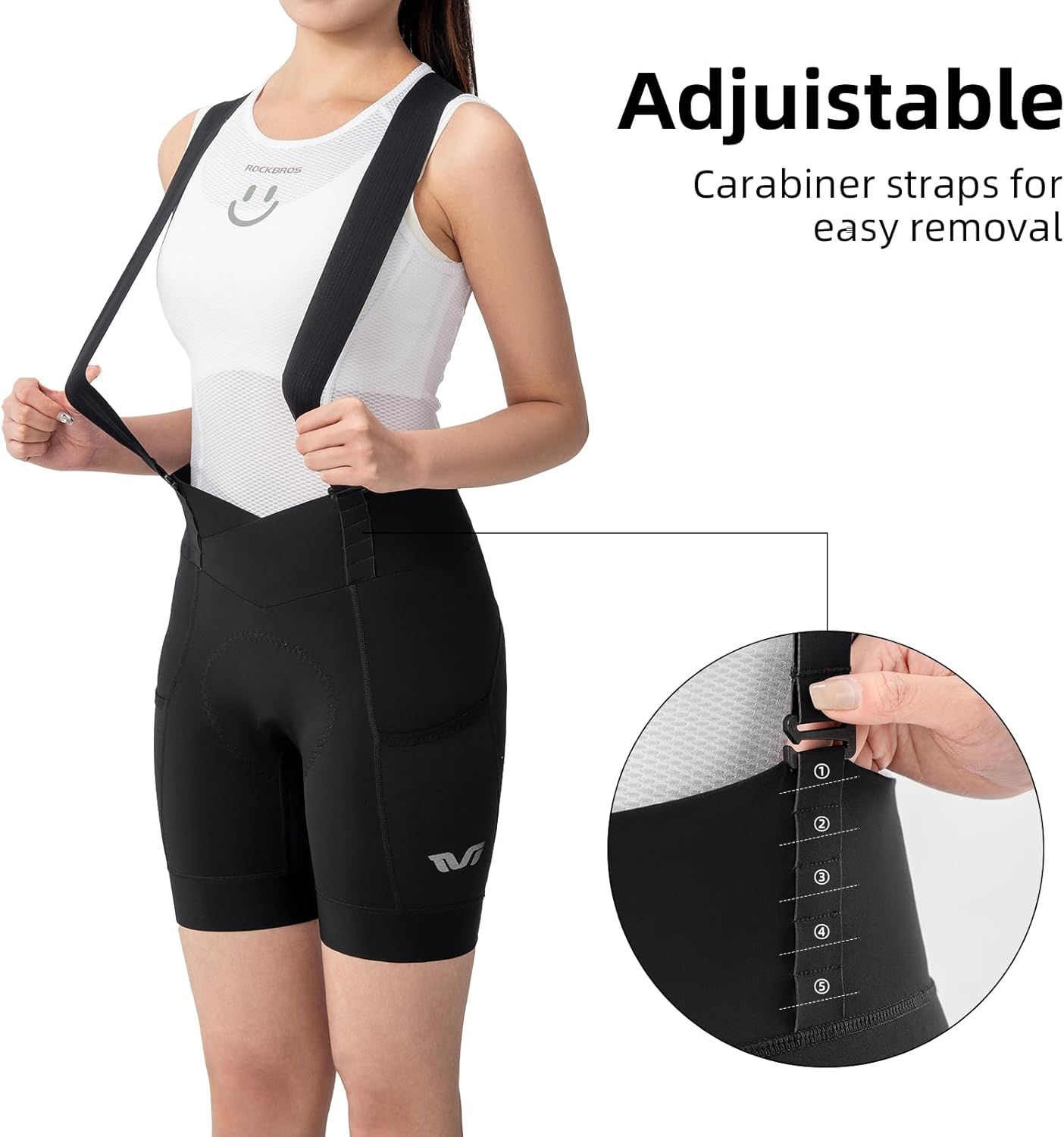 ROCKBROS Women's Cycling Bib Shorts Breathable High Stretchy Cycling Shorts - Image 4