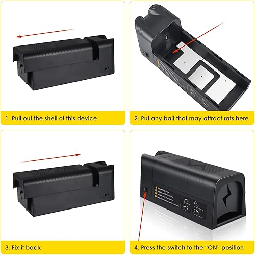 Miniatura 5 de Trampa eléctrica para ratones 2026 mejorada para interiores para el hogar, alto voltaje mata instantáneamente ratones y ratas, sin contacto