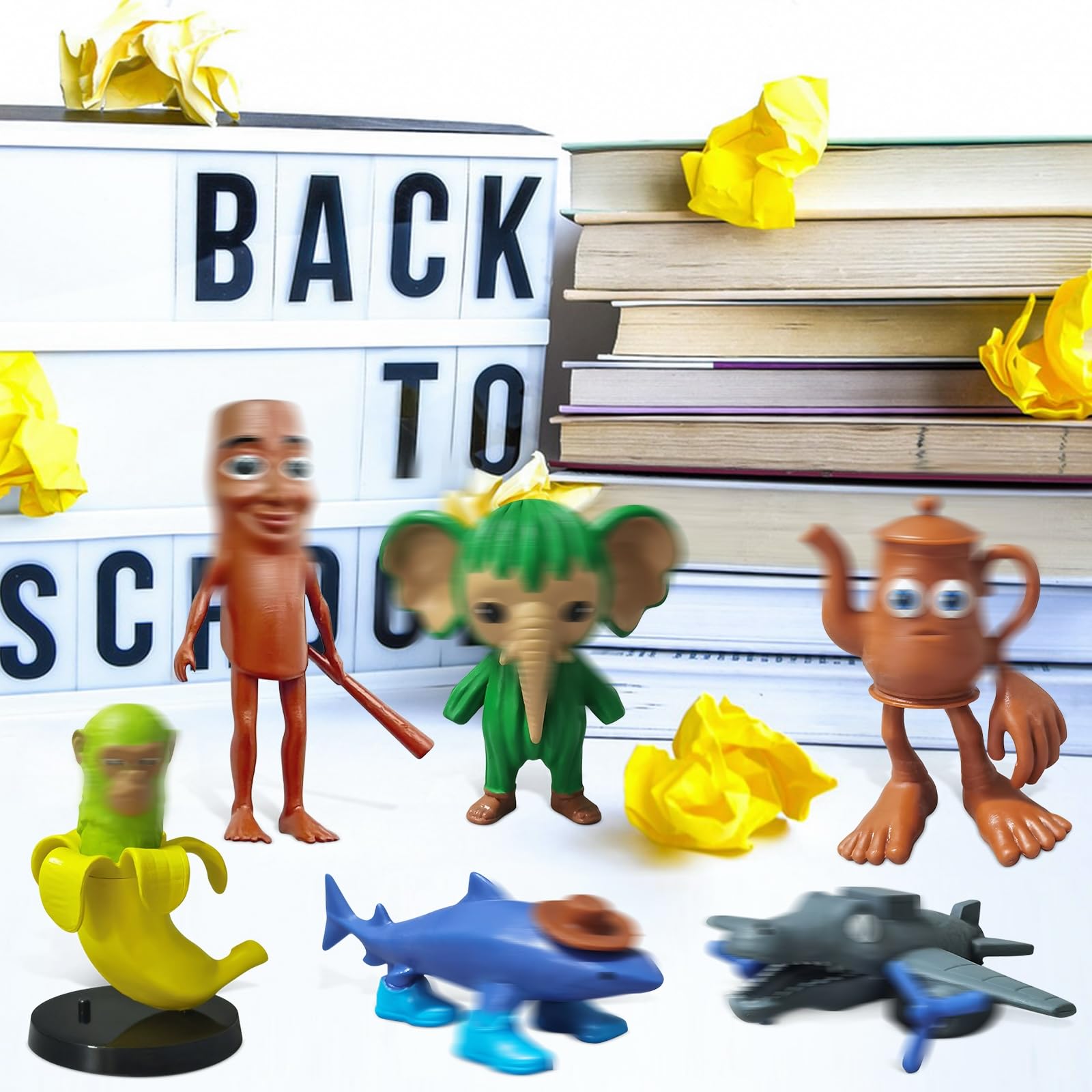 JIASHA Italian Brainrot Figures Set,Tung Tung Tung Sahur-Figura,3D Printed Figura Italian Animals,Tralalelo Tralala Cartoon Figurine Brainrot,Giocattoli Brainrot Per Figuren dei Fan