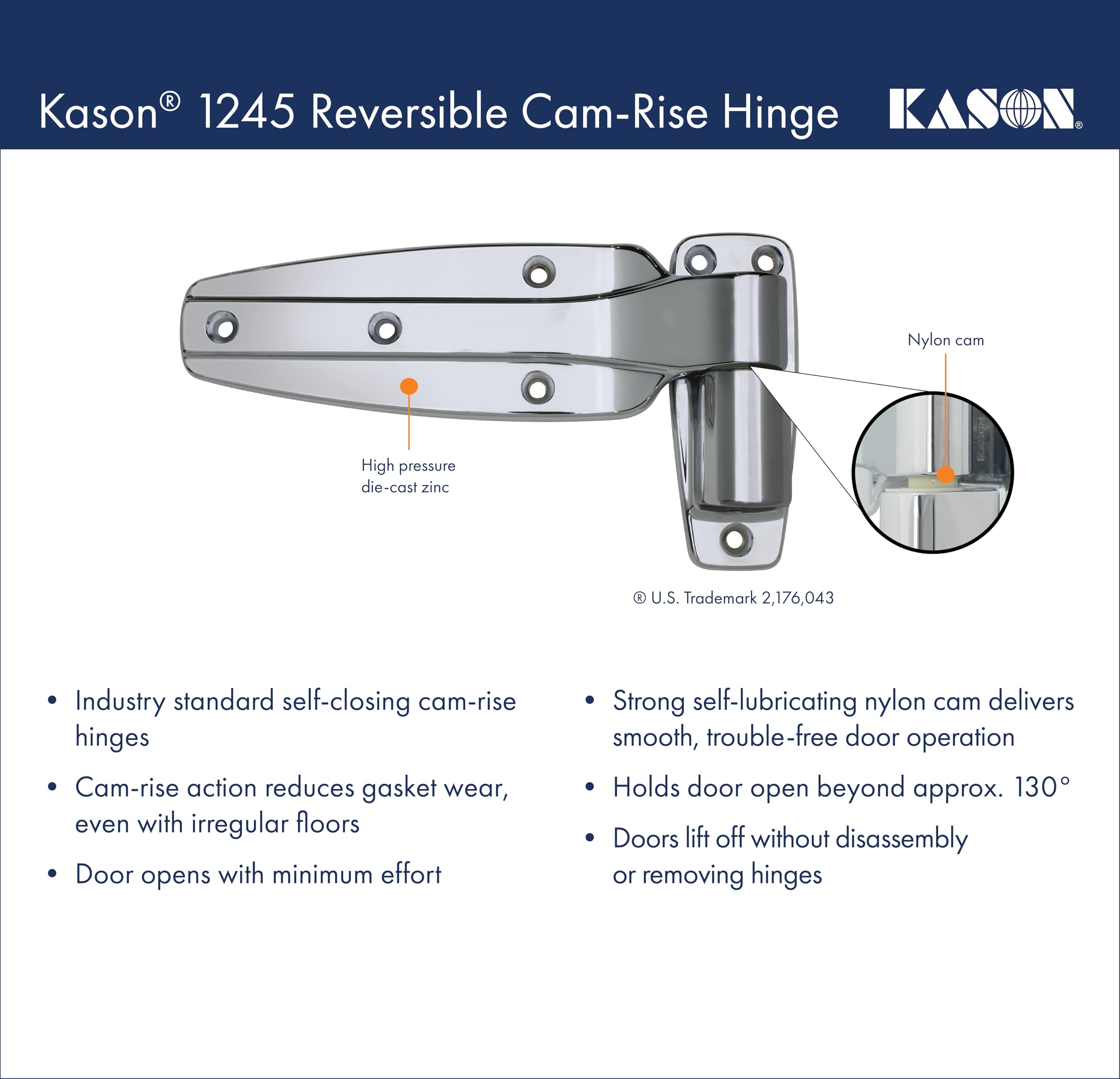 Kason 11245000028 Hinge 1245 Self Closing Walk In Refrigerati 21467 by Kason