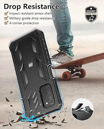 Miniatura 4 de Funda para teléfono Samsung Galaxy A03S Soporte duro integrado y protector táctil Militar a prueba de golpes TPU resistente suave resistente