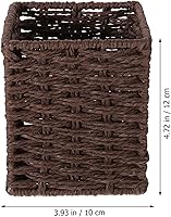 Vista 3 de Cabilock Cesta de mimbre resistente para escritorio, contenedor elegante para mesa de té, organizador de artículos diversos