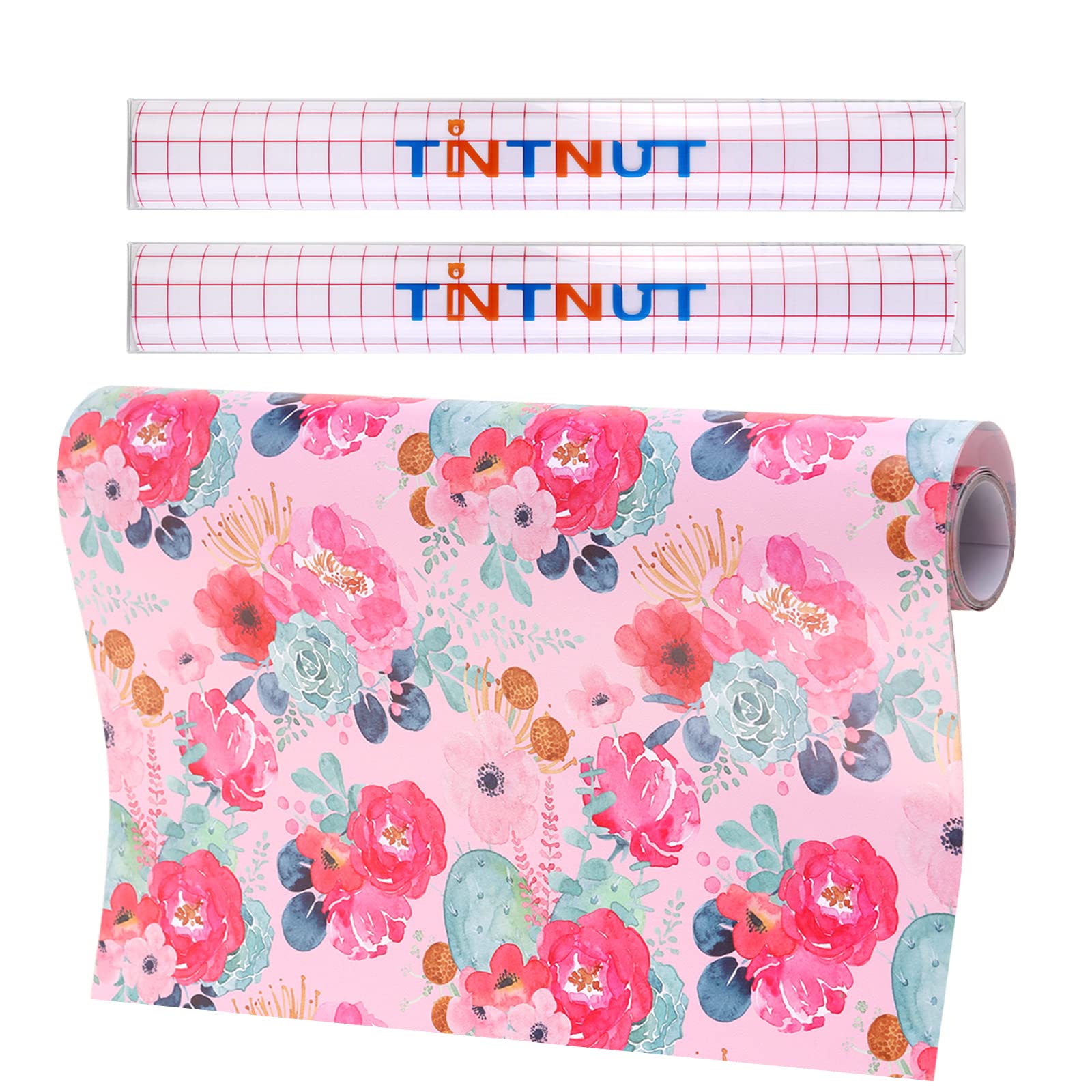 Vinyle permanent autocollant floral rose 30,5 cm x 1,5 m pour machines Cricut