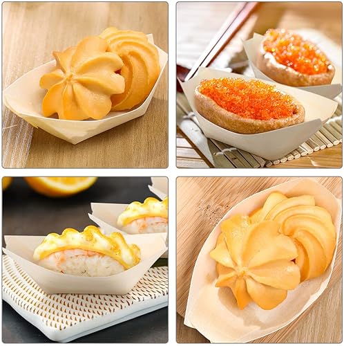 Miniatura 3 de Kichvoe 120 platos desechables de sushi para aperitivos, para fiestas, bodas y barbacoas, recipientes decorativos únicos para servir aperitivos y